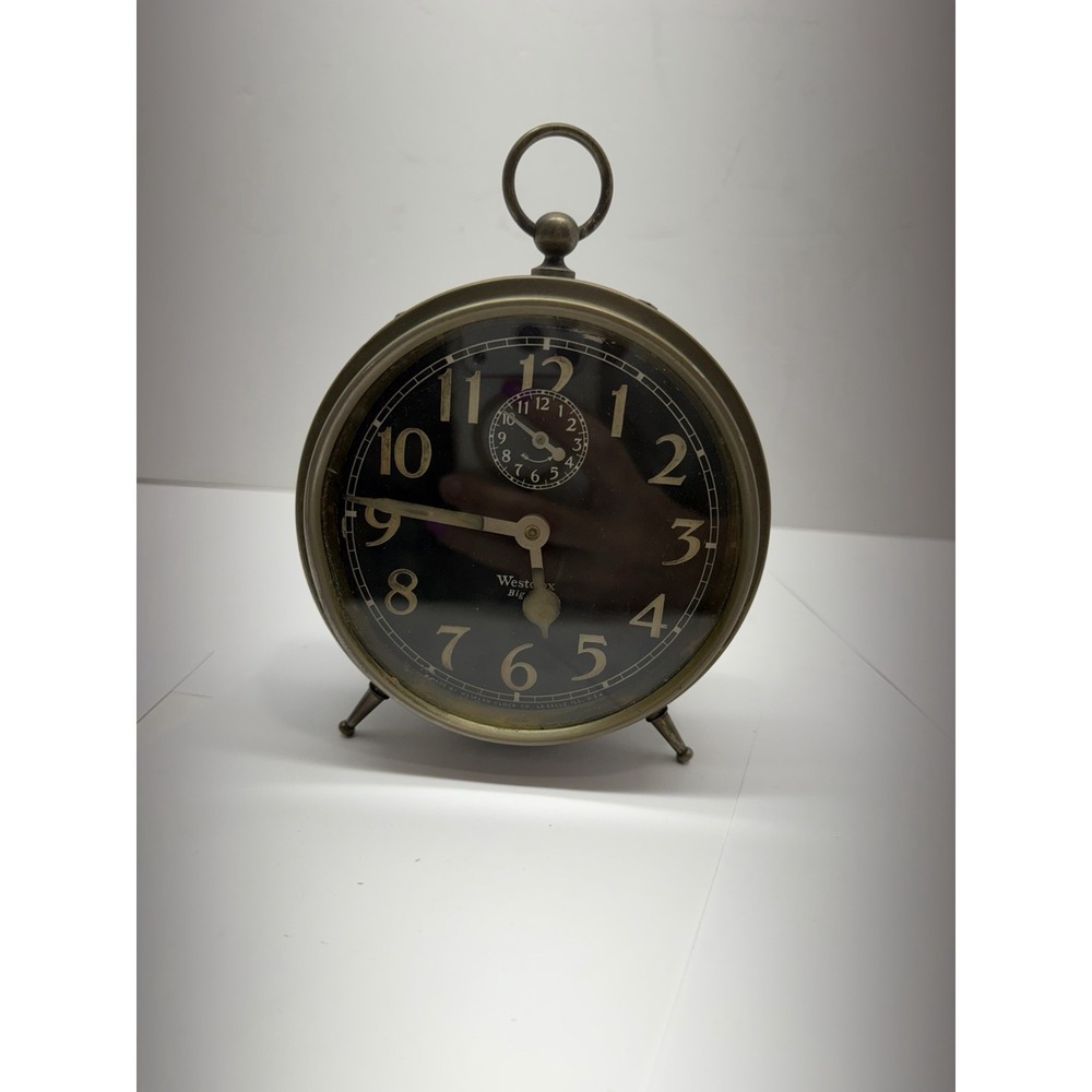 1918-1935 WESTCLOX BIG BEN "STYLE 1a" Alarm Clock Nickel Finish Not Tested Winds